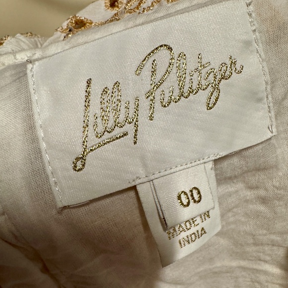 Lilly Pulitzer Yara Eyelet SET - Gold Metallic & Cream (Size 00) - Picture 7 of 10